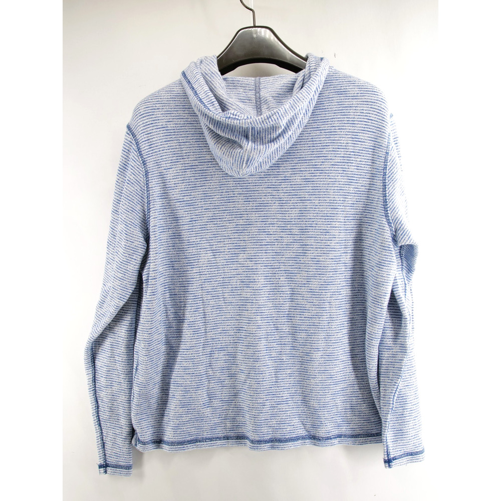 Tommy Bahama Bayfront Stripe Hoodie Men Large Gray White Beach Vacation Cotton - Picture 8 of 8
